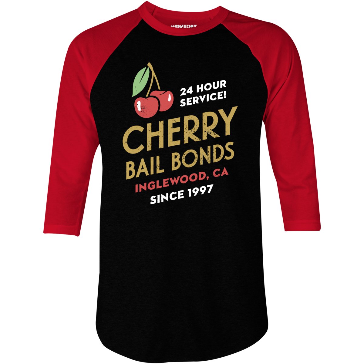 Cherry Bail Bonds - Jackie Brown - 3/4 Sleeve Raglan T-Shirt