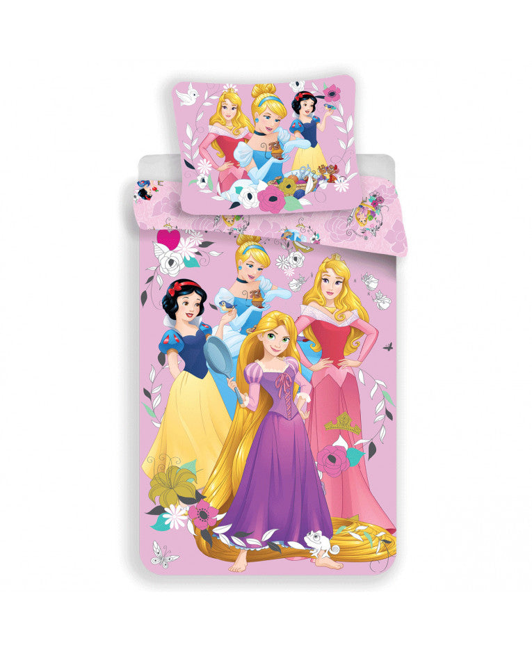 New Disney Princess Pink Single Cotton Duvet Cover And Pillowcase