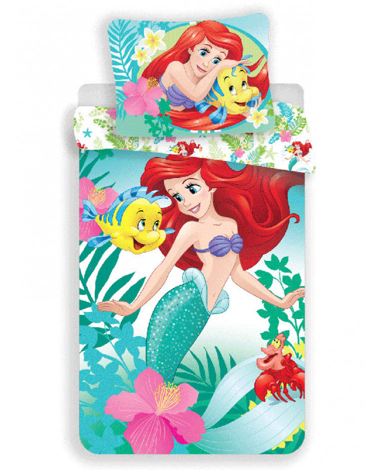 Disney Princess Ariel Single Cotton Duvet Cover And Pillowcase Set
