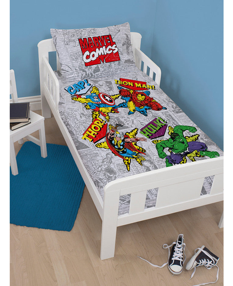 New Marvel Comics Junior Toddler Cot Bed Duvet Cover And