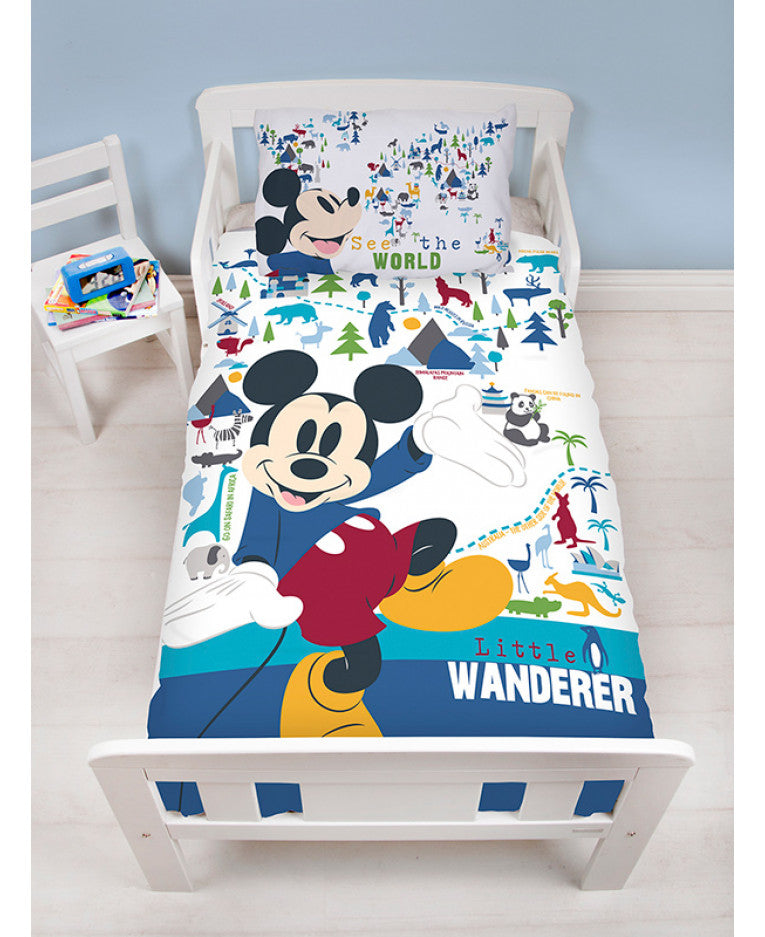 New Mickey Mouse Cot Junior Toddler Duvet Cover Set