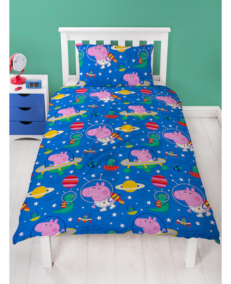 Peppa Pig George Planets Single Duvet Cover Set