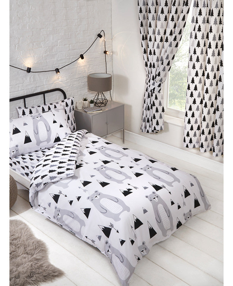 Scandi Bear Single Duvet Cover And Pillowcase Set