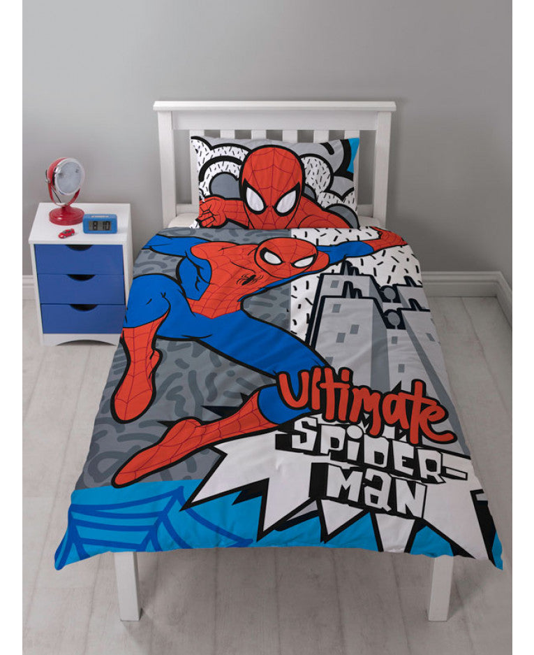 Spiderman Hang Cotton Mix Single Duvet Cover And Pillowcase Set