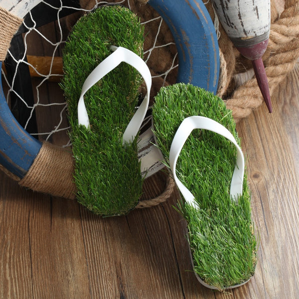 grass flip flops