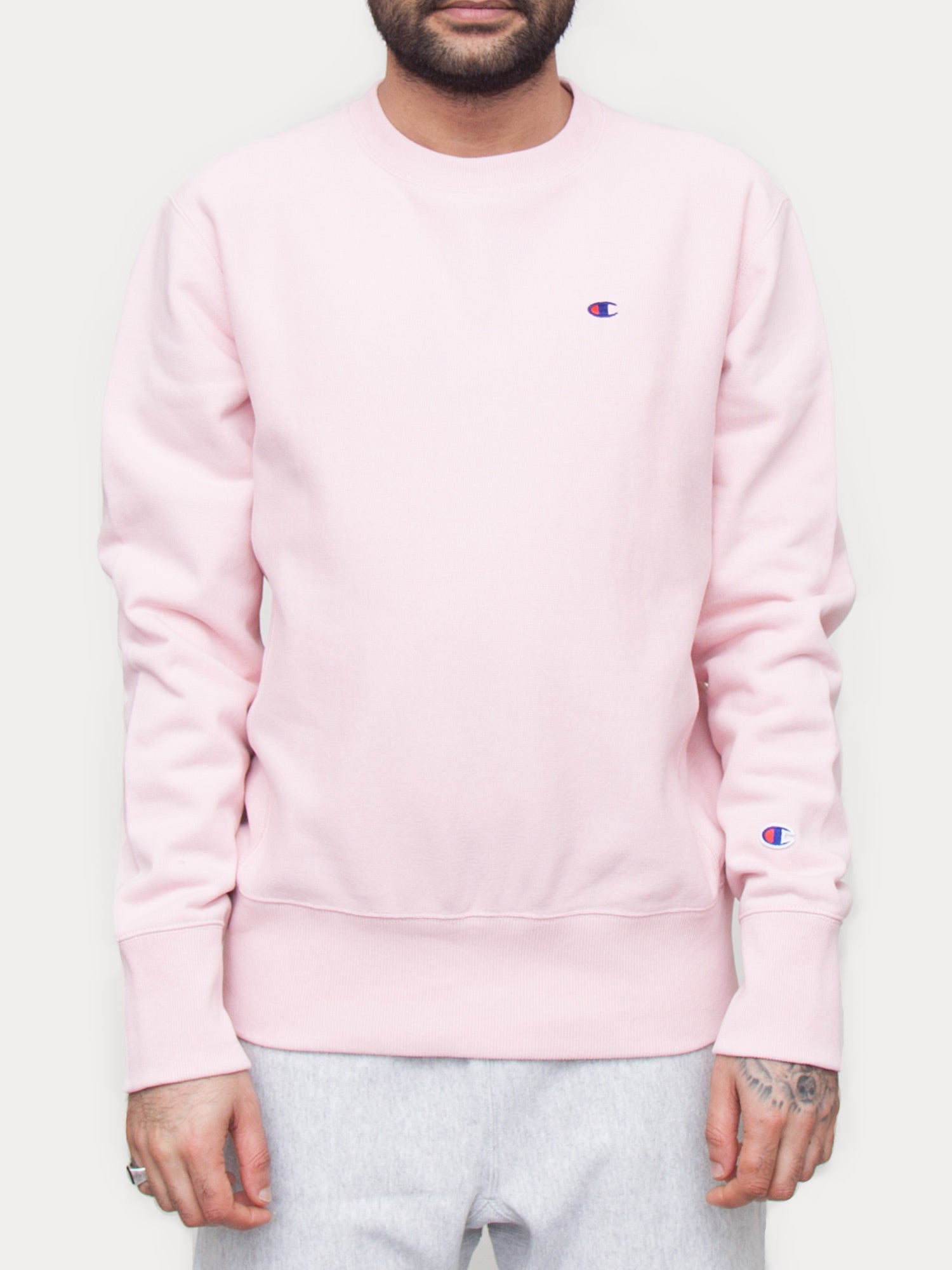 Champion Reverse Weave Crewneck Sweatshirt (Pastel Pink)