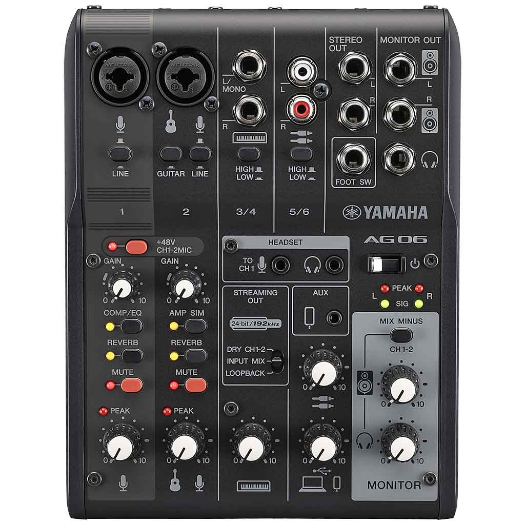 Yamaha AG06 MK2 Live Streaming Mixer and USB Audio Interface Music