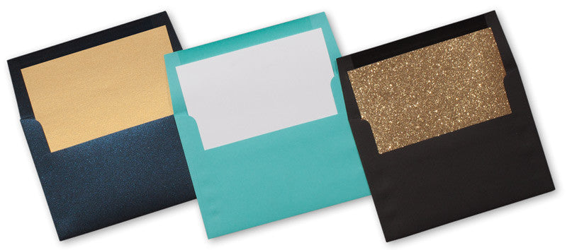 A-2 Metallic White Linen - Square Flap Envelope Liner