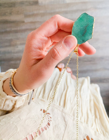 Green gemstone necklace