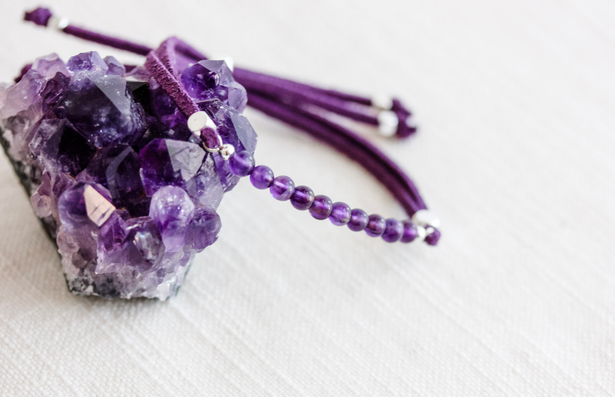 purple beads in necklace