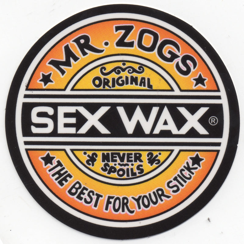 Mr Zogs Sex Wax Red Surf Sticker Decal FREE SHIPPNG 3 1/2 inch Round 