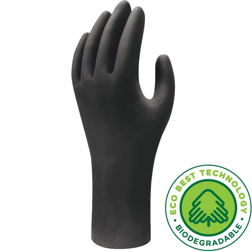 black biodegradable gloves