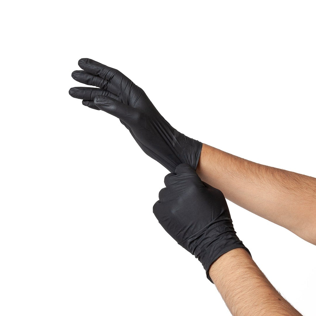 black latex gloves