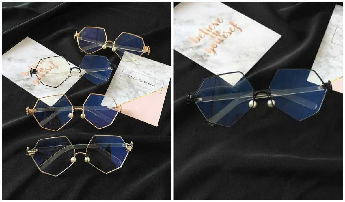 15 Aesthetic Clear Glasses Geometric Metallic Frame Glasses itGirl Shop Blog