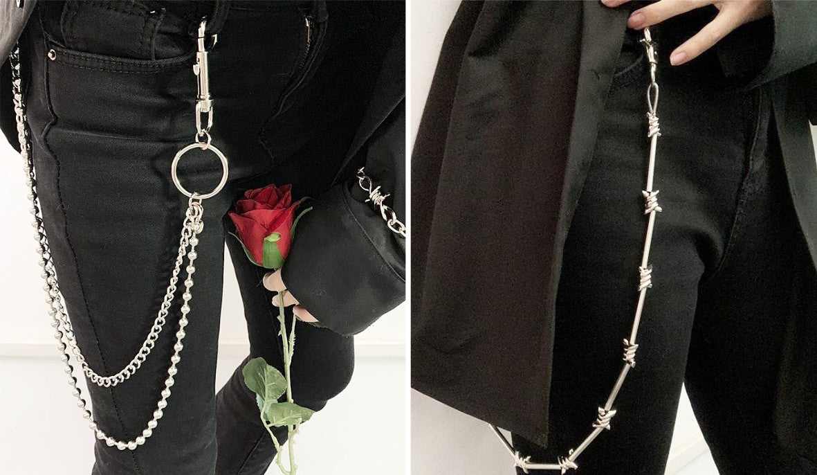 Aesthetic Grunge Accessories Metallic Double Bead Punk Waist Chains itGirl Shop Blog