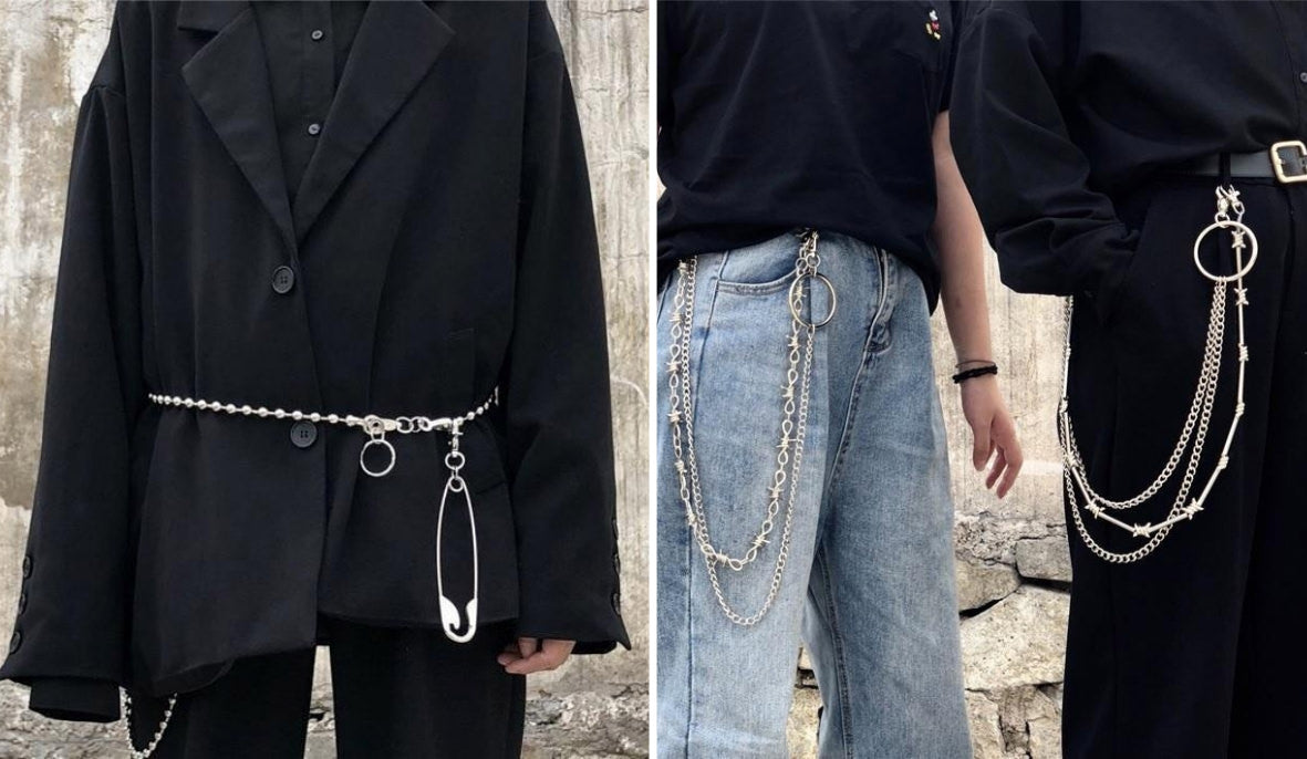 Aesthetic Grunge Accessories Punk Aesthetic Waist Belt Pin Chains itGirl Shop Blog