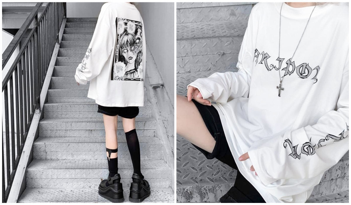 Anime Aesthetic Clothing Compilation Anime Horror Manga Sweatshirt itGirl Shop Blog