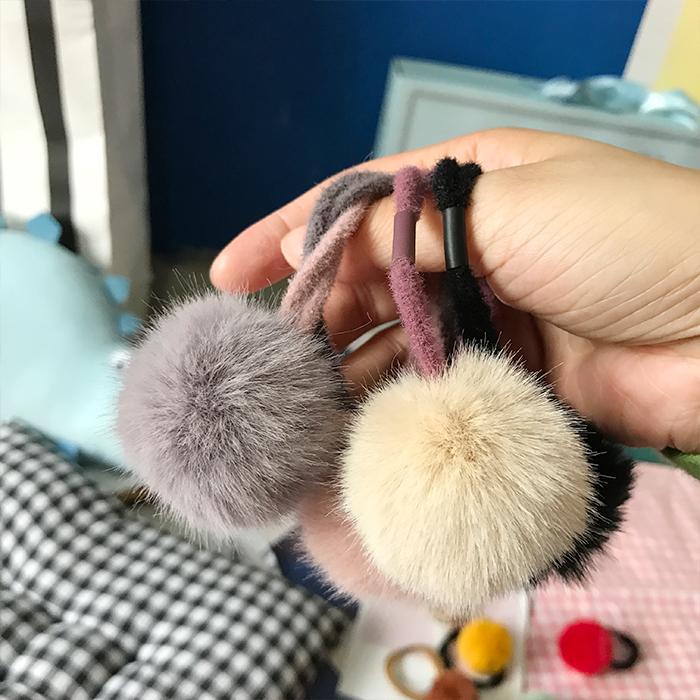 itGirl Shop | FLUFFY SOFT BALL COLORFUL RUBBER HAIR BAND