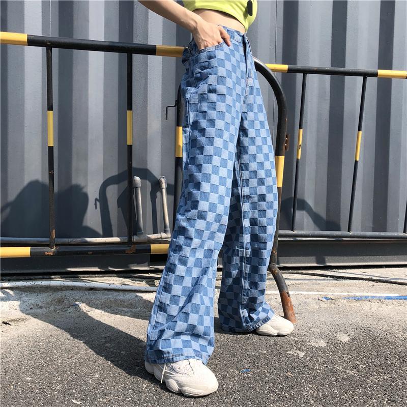 checkered print pants