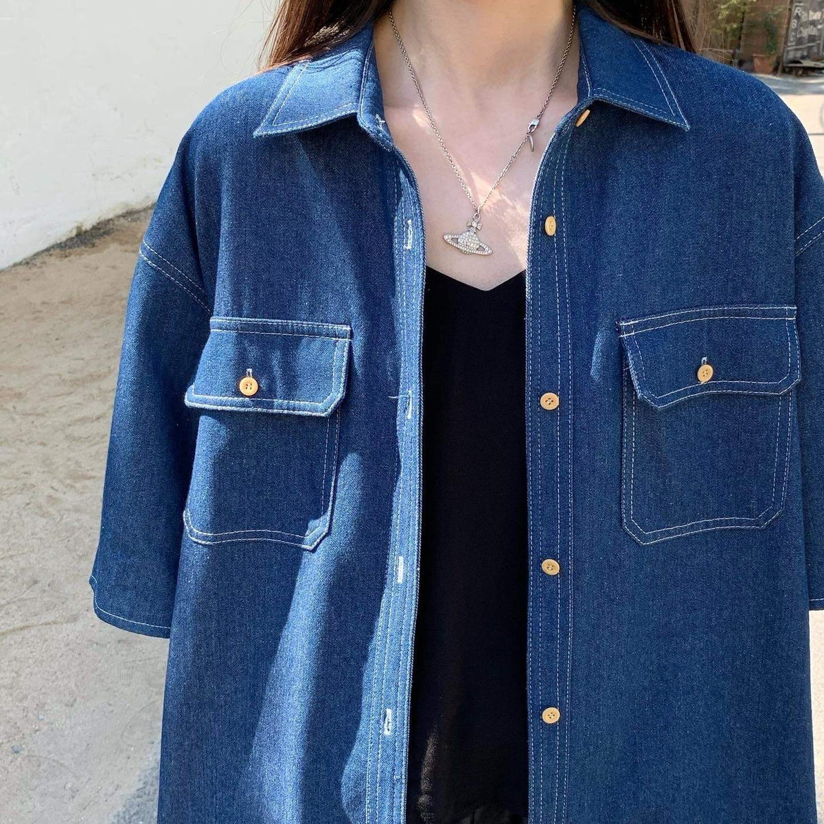 thin denim shirt