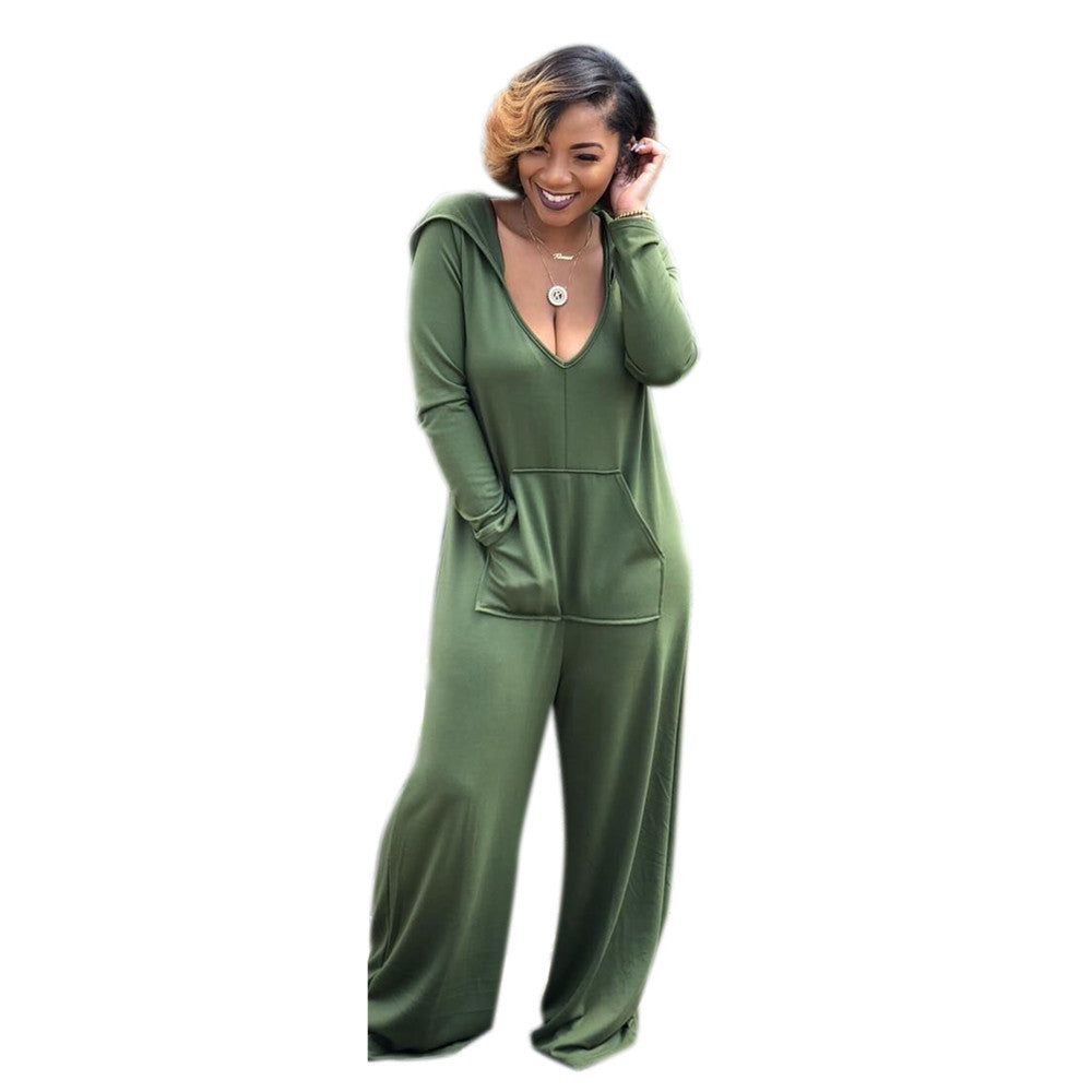 loose hooded jumpsuit