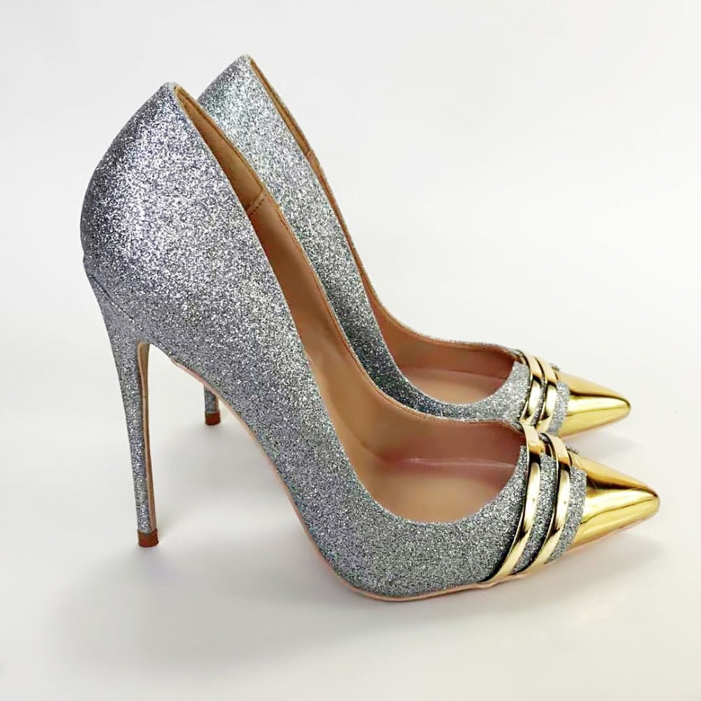 womens silver high heels