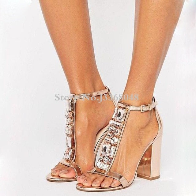 rhinestone gladiator heels