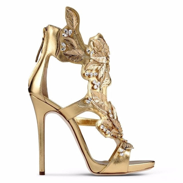 gold leaf heels