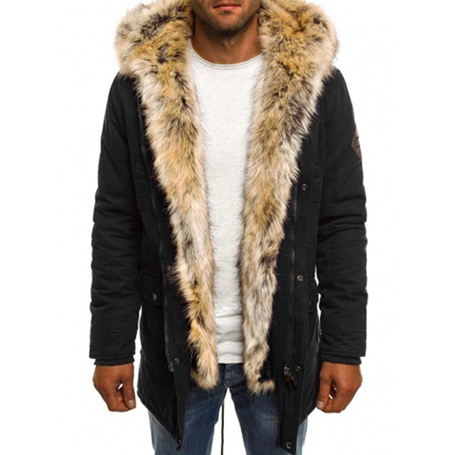 mens parka with real fur hood