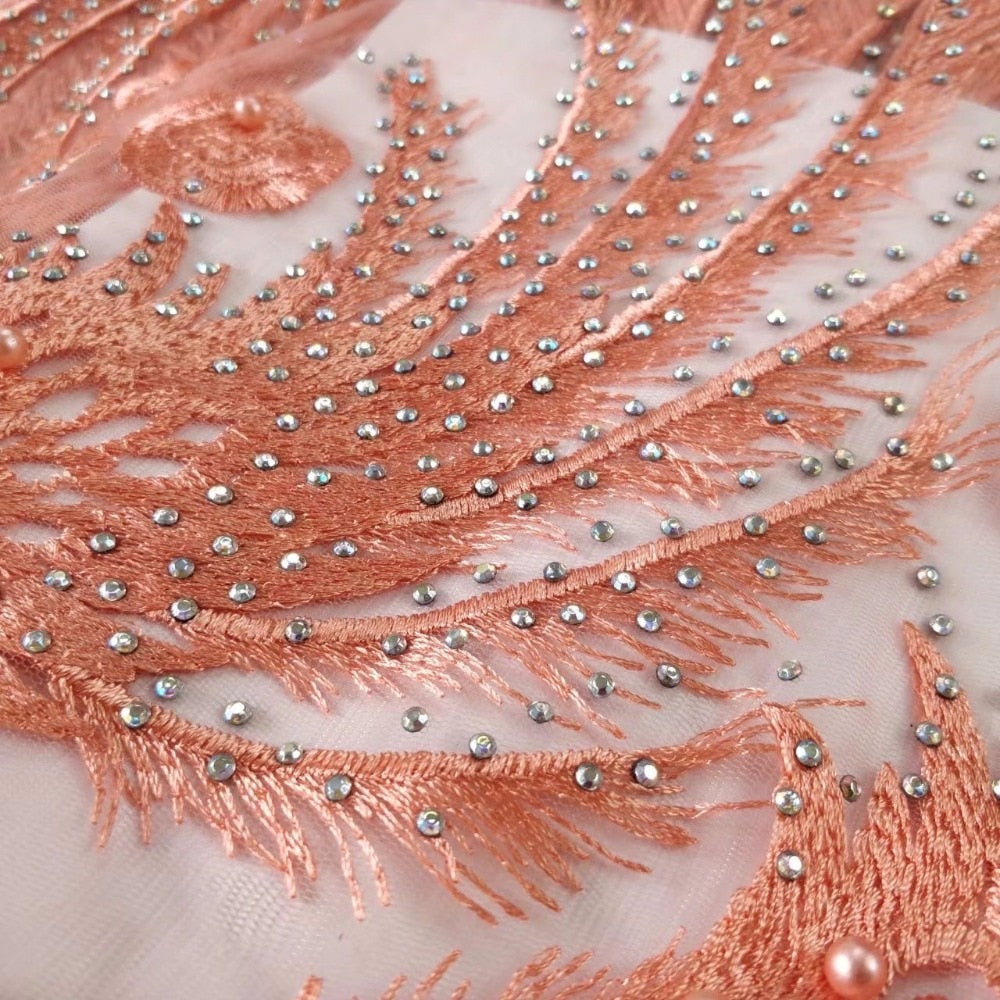 peach lace material