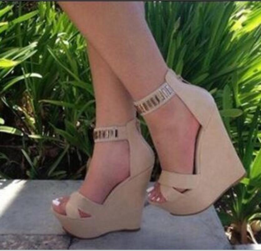 women's high heel wedge sandals