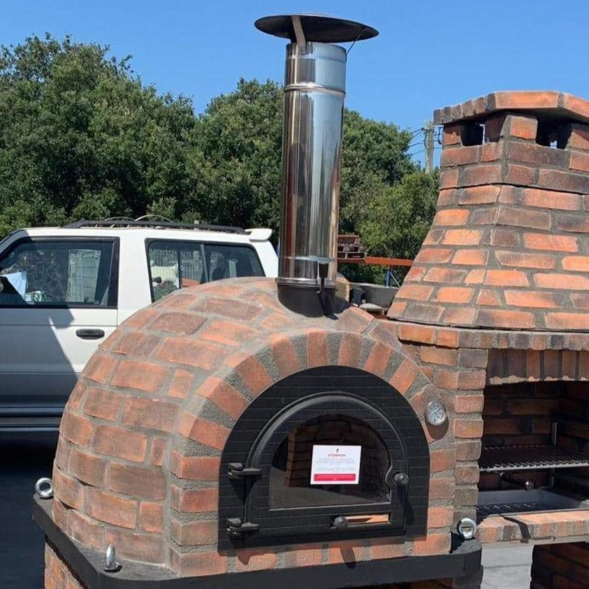 Traditional Wood Fired Brick Pizza Oven Stainless Steel Chimney And Ca Proforno 3192