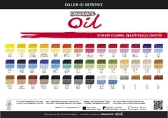 Daler Rowney Graduate Oil Colour 200ml Tube cOLOUR chart