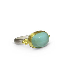 turquoise ring with gold granulation