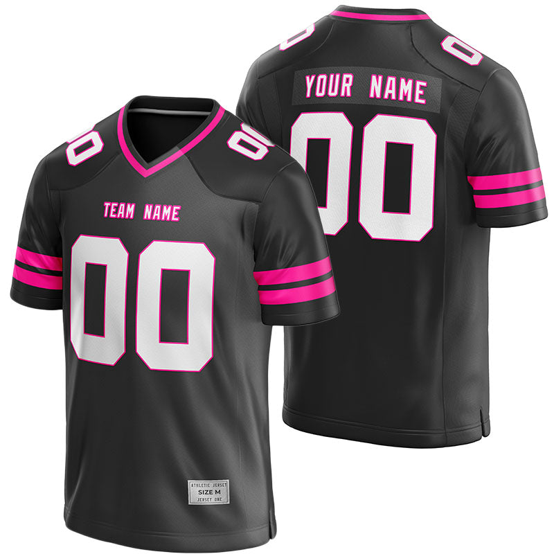 Custom Black Light Blue-Pink Mesh Authentic Football Jersey Discount