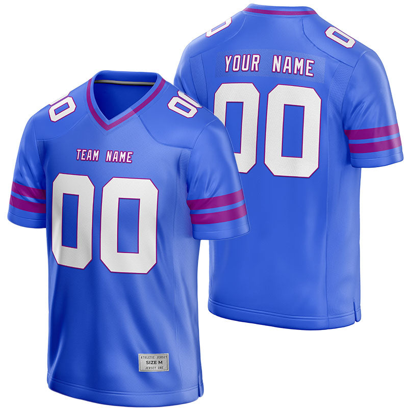 Cheap Custom Black Light Blue-Pink Mesh Authentic Football Jersey