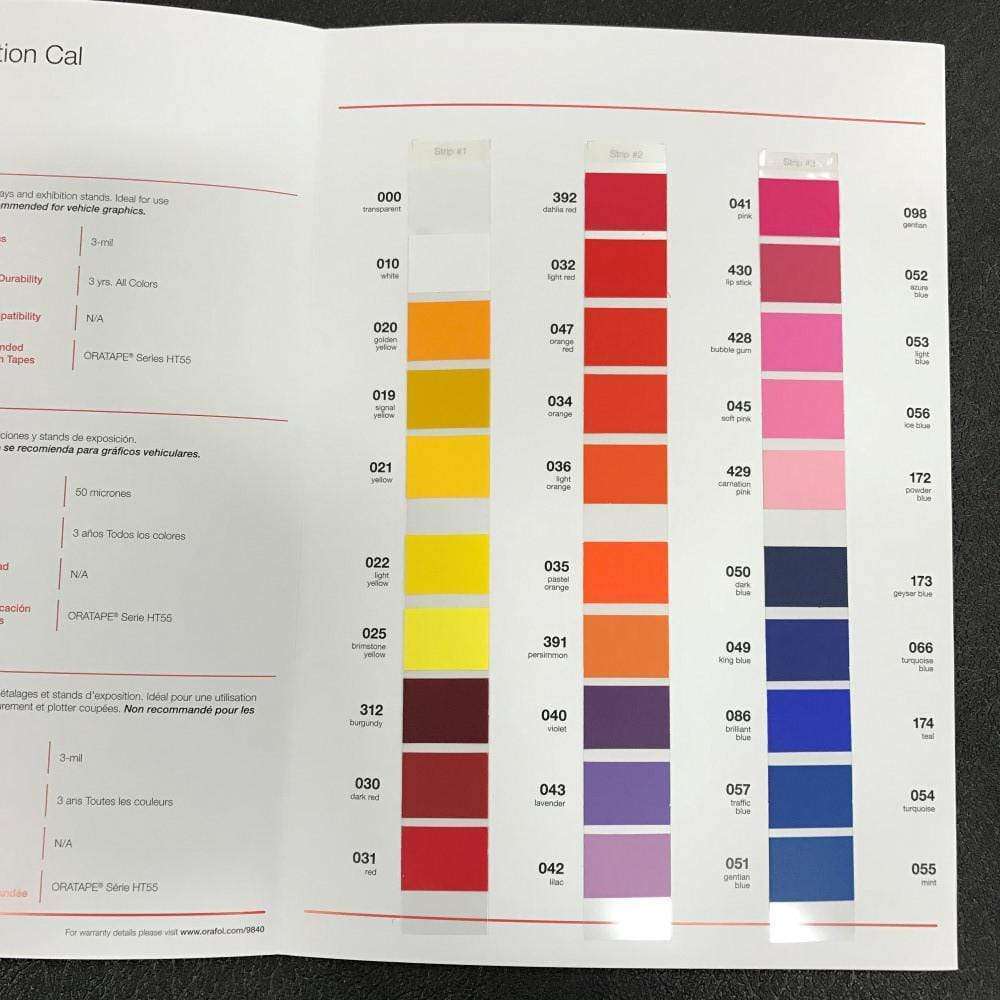 Oracal 631 Color Chart