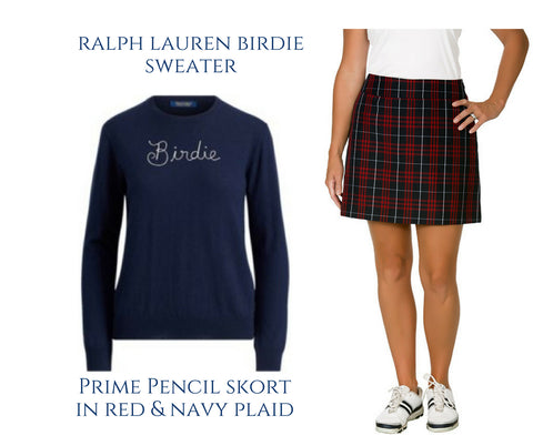 Course & club plaid golf skort Ralph Lauren Birdie sweater