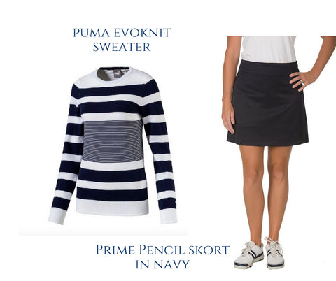 Puma Evoknit Sweater Course & Club's Navy Golf Skort