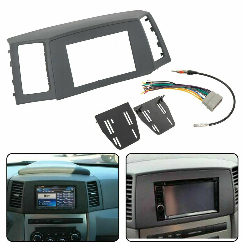 Double Din Radio Dash Kit Wiring Harness For 2005-2007 Jeep Grand Cher