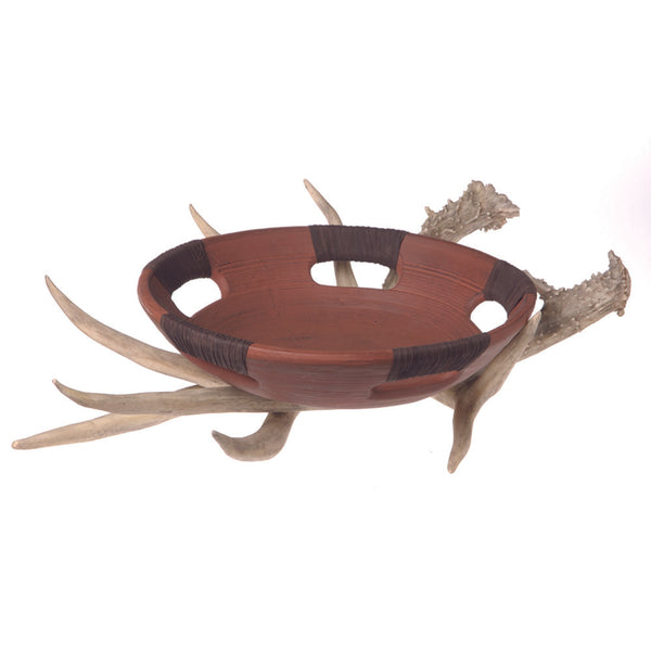 Faux Antler Decor And Bowl Deer Shack