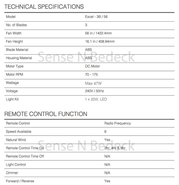 alpha excel led 56 technical specification