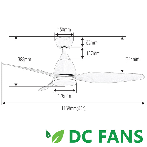 Acorn DC-325 46" dimension chart