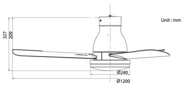 KDK U48FP dimension chart