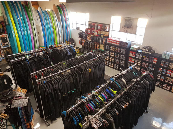 Our ever growing wetsuit, boots and gloves section.