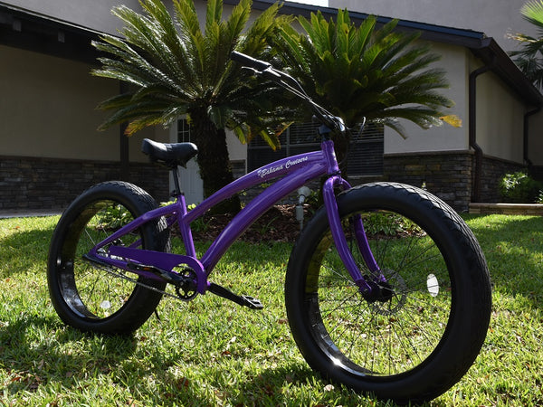 purple beach cruiser bike