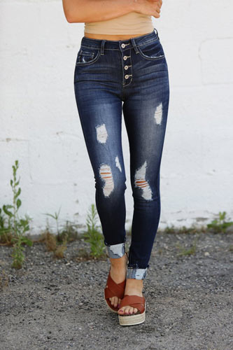 KanCan Button Up Skinny Jean