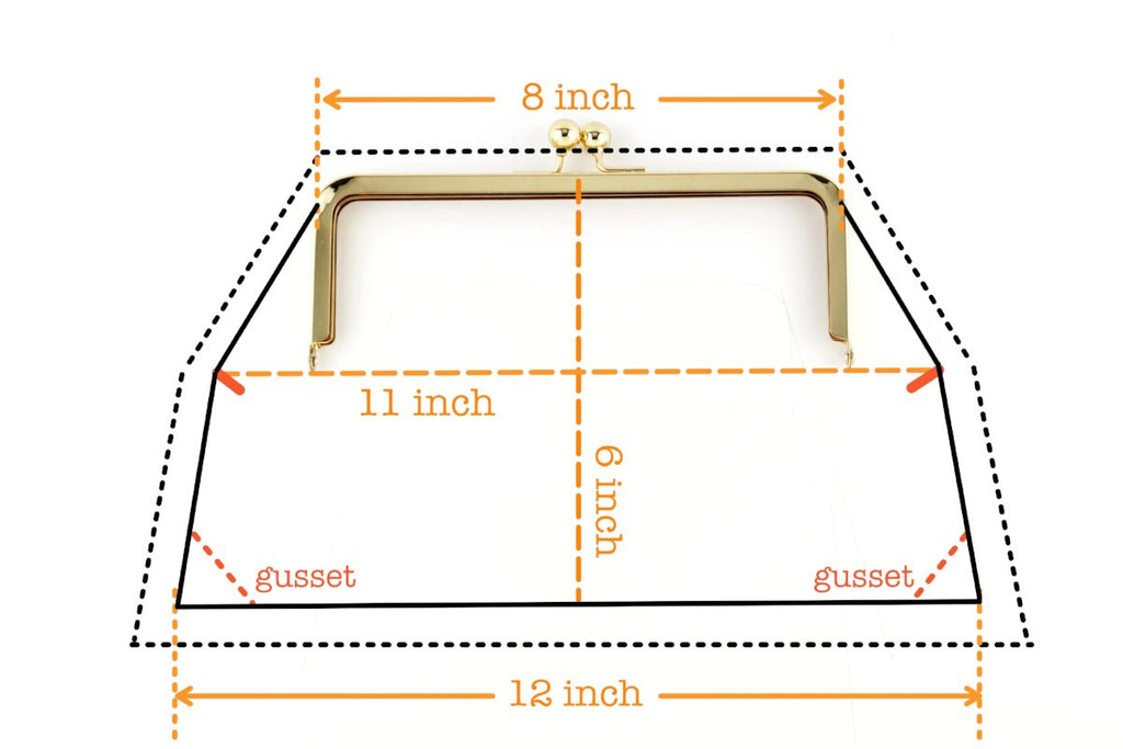 large metal clutch frame pattern drafting, kisslock frame clutch making tutorial, how to cut a clutch pattern