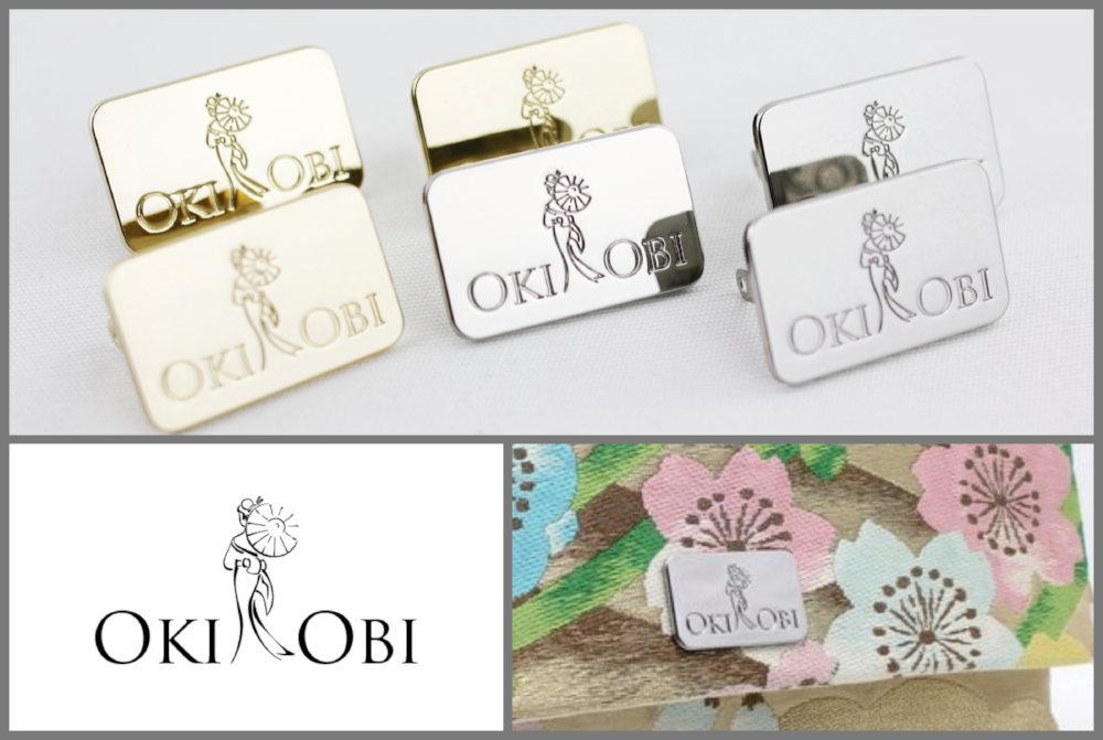 customised metal label logo for clutch, metal label for handbag making branding, clothing label