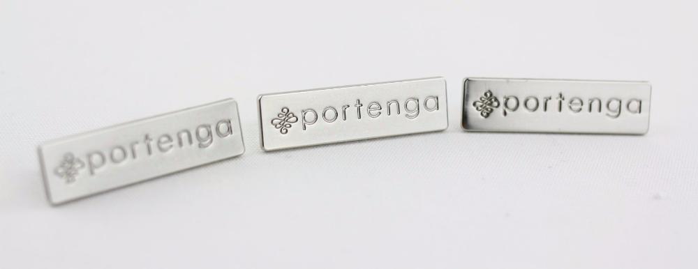 custom engraved metal label, metal logo design, custom silver metal label for handbag